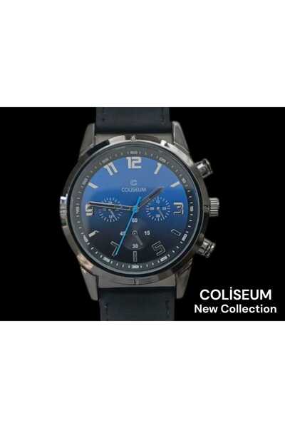 Coliseum ÖZEL SERİ Erkek Kol Saati Metal Kasa Deri Kordon Analog Şık Model –Siyah