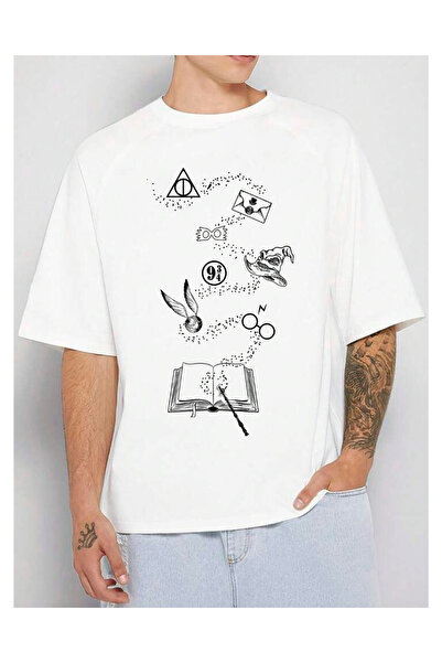 Tubinyoo Harry Potter Patterned Chest Printed Oversize T-Shirt