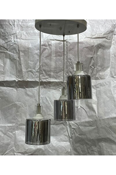 Store Beyaz 3 Lü Yuvarlak Modern Sarkıt Kristal Detaylı Mutfak Oturma Odası Salon Sarkıt Avize