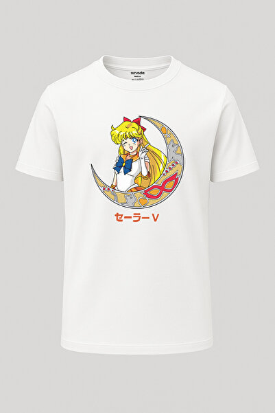 nirvoda Sailor Moon Moon Warrior Štampano Široka majica okrugla kragna Unisex...