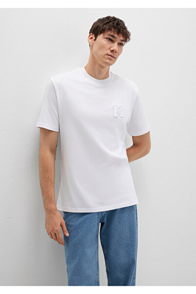 Mavi MJ εμπριμέ λευκό μπλουζάκι Loose Fit / Loose Relaxed Fit 0612885-620