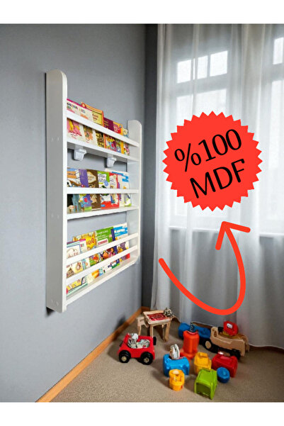 Emdief Home Carmen 3 Raflı Kitaplık - Çocuk Odası Eğitici Montessori Kitaplık 3 Raflı Bebek Odası Kitap