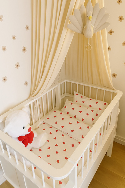 Serein Bebek Nevresim Takımı 4 Parça Nevresim, Çarşaf, 2 Yastık Kılıfı