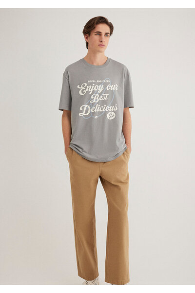 Mavi Τυπωμένο γκρι μπλουζάκι Loose Fit / Loose Relaxed Fit 0612308 -70098