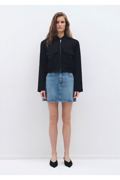 Mavi Jachetă neagră Crop Regular Fit 1110745-900