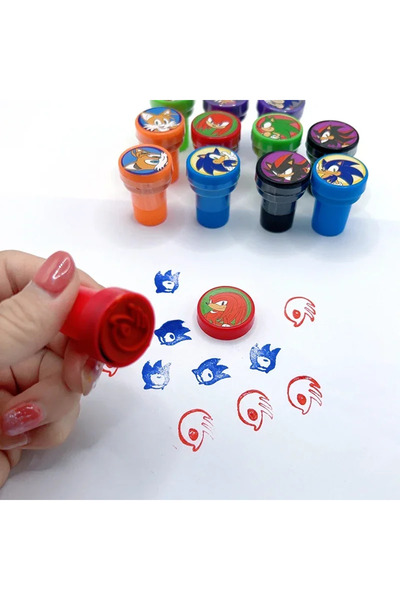 Choice gzS 12Pcs Sonic The Hedgehog Children's Toy Seal Cartoon Seal Anime Pattern Kid's Birthday Par