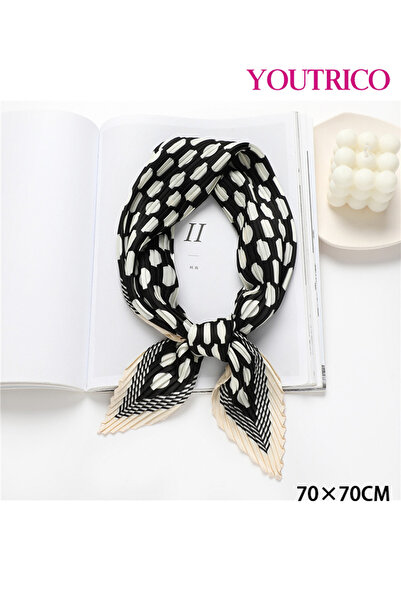 Youtrico Square Scarf-70*70cm Sun Shielding Wrinkled Squar Polka Dot Crinkle ...