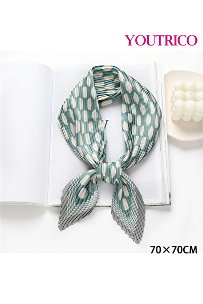 Youtrico Square Scarf-70*70cm Sun Shielding Wrinkled Squar Polka Dot Crinkle ...