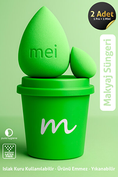mei Makyaj Süngeri Fondöten Emmeyen Sponge Coffee Cup Hijyenik Green1 Pro 1 Mini