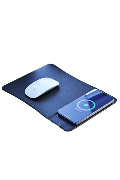 fun zone Mini Wireless Charging Mouse Pad Premium Leather Mouse Pad Charging Wireless Mousepad Folds U