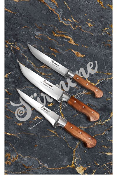 B-H-A BIÇAKÇI HACI AHMET Sürmene Sebze Sıyırma 3'lü Günlük Mutfak Bıçak Seti