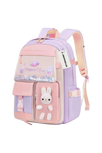 OricareFain Ghiozdan școlar, NEVERMORE, model iepuraș, impermeabil, 43 x 30 x...