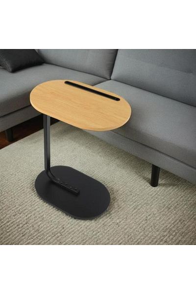 Family Ship Side Service Table - Wooden with Metal Base