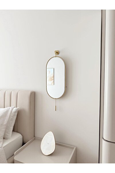 MetaQuartz Aksesuar Büyük Boy 27x75 Serenity Gold Ayna, Dekoratif Modern Duva...