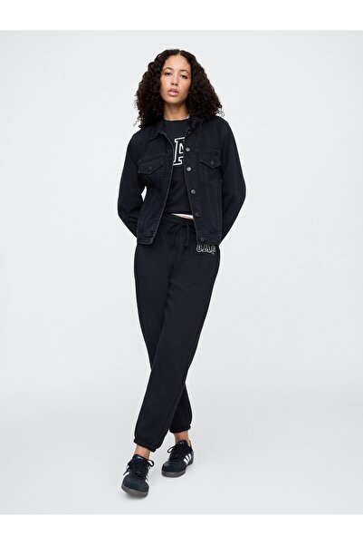 GAP Kadın TRUE BLACK V2 2 Logo Jogger Fleece Eşofman Altı