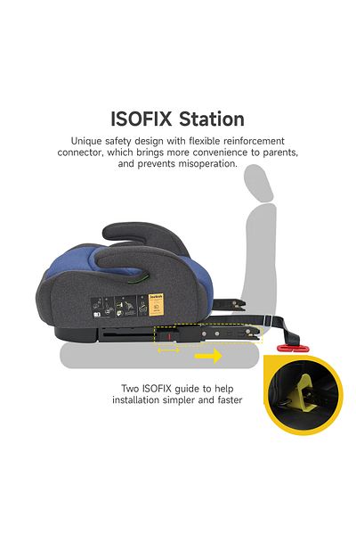 Jovikids I-Size Booster Seat for Car with ISOFIX, 125-150cm (Group 2/3, 6-12 Years), Blue