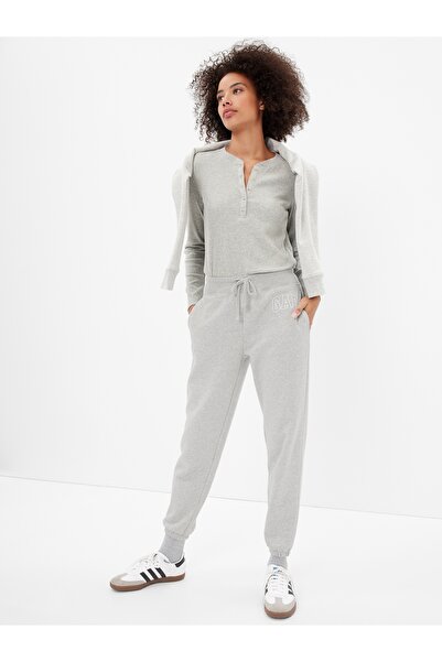 GAP Kadın Gri Gap Logo Jogger Fleece Eşofman Altı