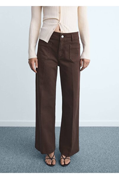MANGO Woman Düğmeli wideleg jean