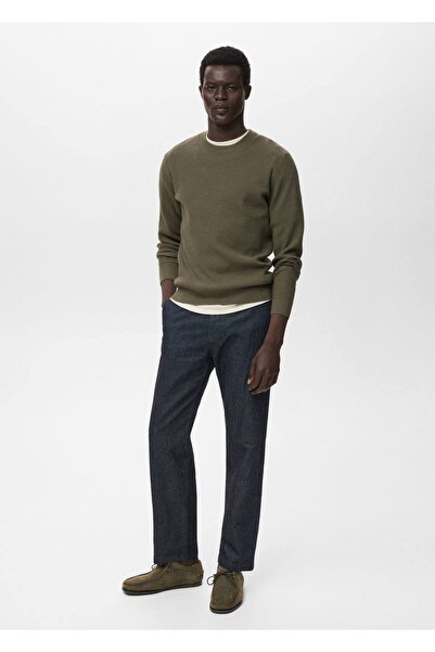 MANGO Man İnce triko ribana pamuklu kazak