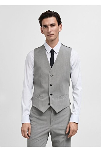 MANGO Man Paris super slim fit kumaş yelek