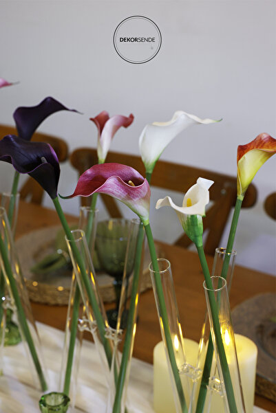 Dekorsende فرع جالا صناعي صغير 45 سم وردي