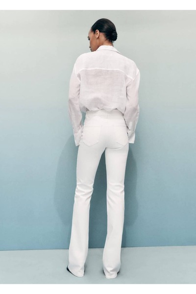 MANGO Woman Fiona orta belli flare jean pantolon