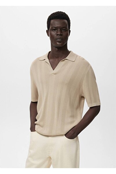 MANGO Man Fitilli örgü polo gömlek