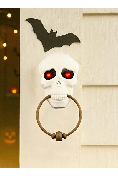 Parti Adresi Halloween Kuru Kafa Kapı Zili Işıklı Sesli Cadılar Bayramı Parti...