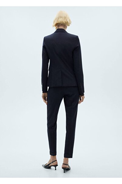 MANGO Woman Düz kesim kumaş pantolon