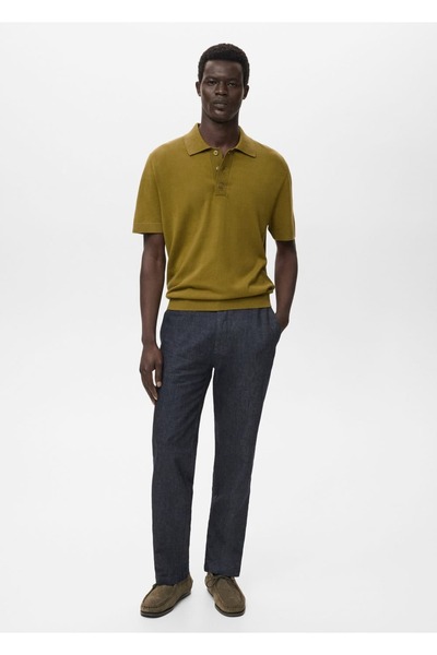MANGO Man Pamuklu triko polo gömlek