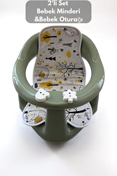 PONÇİK STORE 2'li Bebek Banyo Oturağı Ve Minder Seti - Vakum Taban Mama Otura...