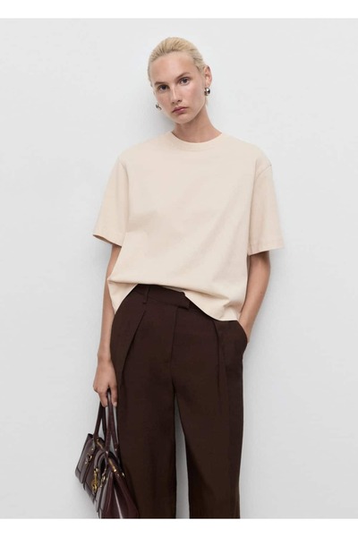 MANGO Woman Oversize pamuklu tişört