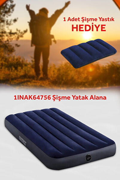 Intex Tek Kişilik Şişme Yatak Lacivert Garantili