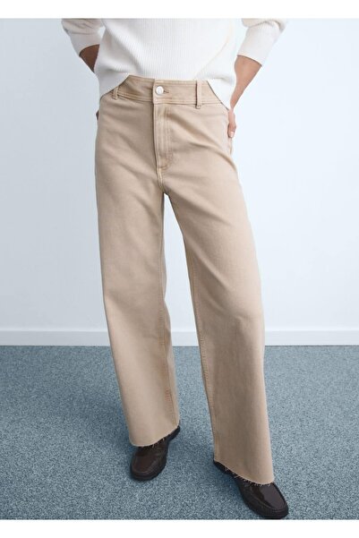 MANGO Woman Catherin yüksek belli culotte jean pantolon