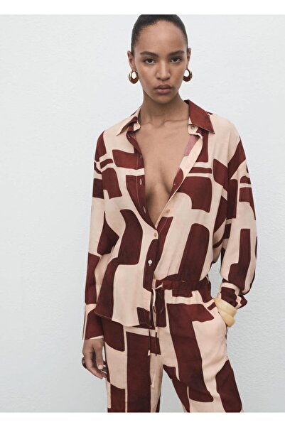 MANGO Woman Geometric patterned shirt