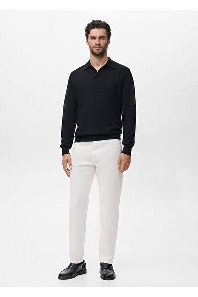 MANGO Man %100 merinos yünü polo kazak