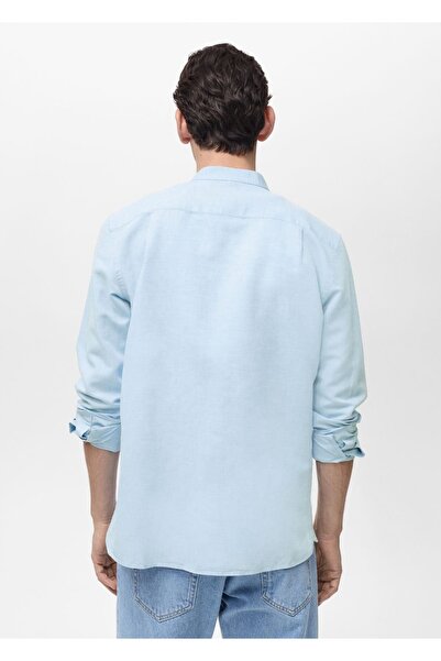 MANGO Man Hakim yaka keten gömlek