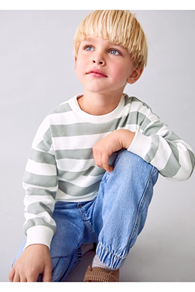 MANGO Baby Çizgili koton sweatshirt