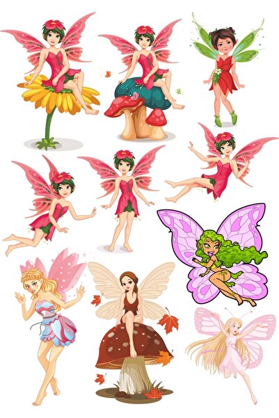 Reysa Tasarım مجموعة ملصقات الجنية-1 مكونة من 10 قطع للهاتف والكمبيوتر اللوحي...