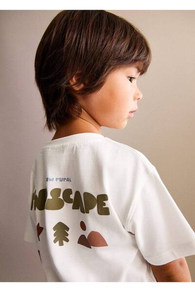 MANGO Baby Kayık desenli pamuklu tişört