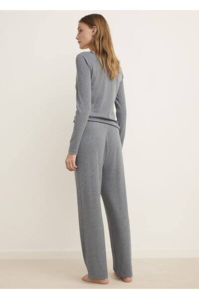 MANGO Woman Düğmeli ribana triko tişört