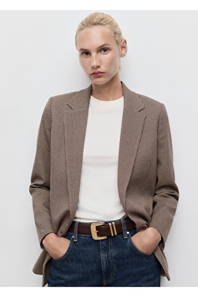 MANGO Woman Mikro kaz ayağı kruvaze blazer ceket