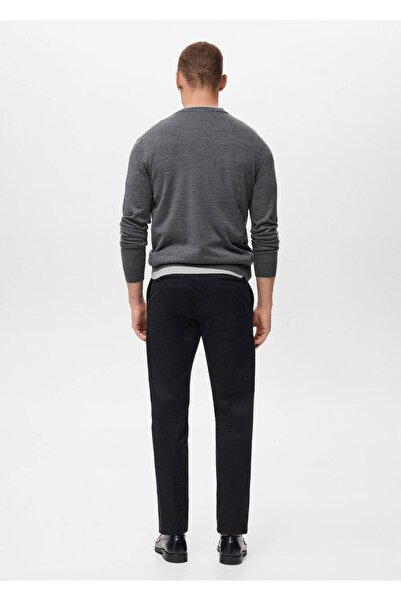 MANGO Man %100 yün yuvarlak yakalı kazak