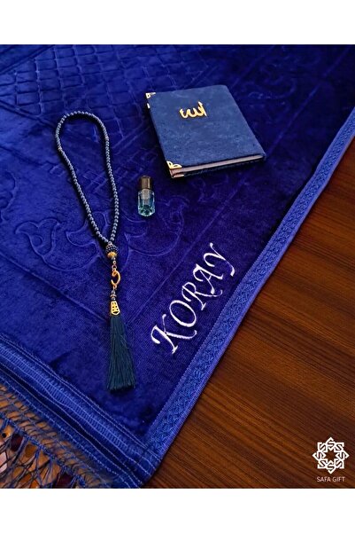 Safa Gift Kişiye Özel İsimli Kadife Peluş Seccade, İnci Tesbih, Kadife Yasin,...