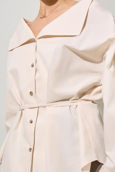 Setre Cămașă crem 100% bumbac cu detaliu guler