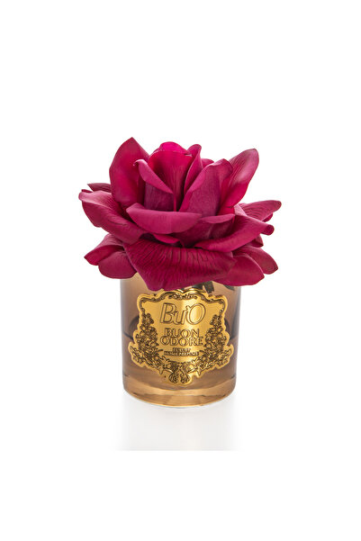 BUON ODORE Amber Cam Gold Bordo Tek Gül Oda Kokusu