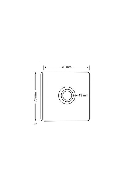 ALGATEC Paslanmaz 304 Kare Zil butonu 70x70mm