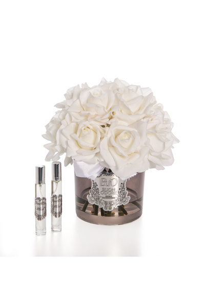BUON ODORE Füme Cam Sılver Beyaz 14 Gül Oda Kokusu
