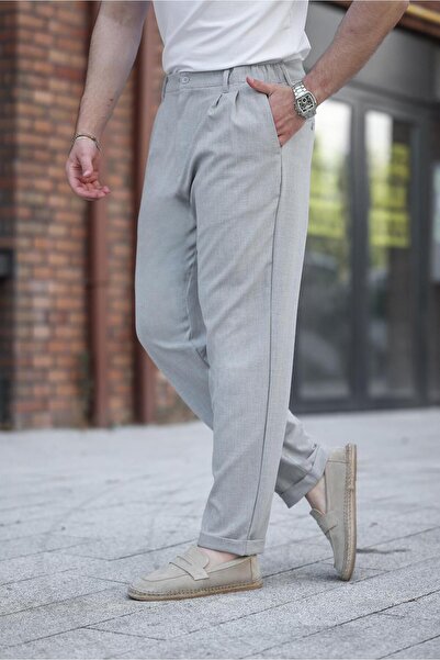 Madmext Gri Rahat Kesim Erkek Kumaş Pantolon E6577