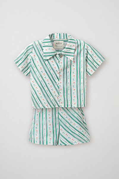 Marvy Palm Patterned Shirt Short Set